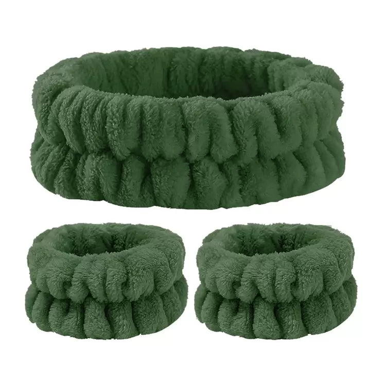 Green Headband and Wristbands Set
