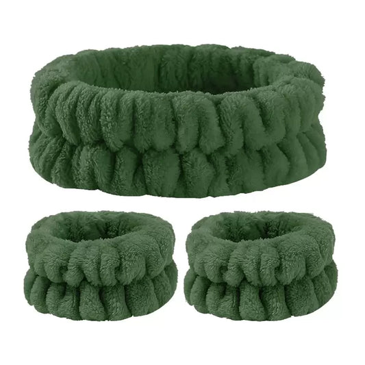Green Headband and Wristbands Set