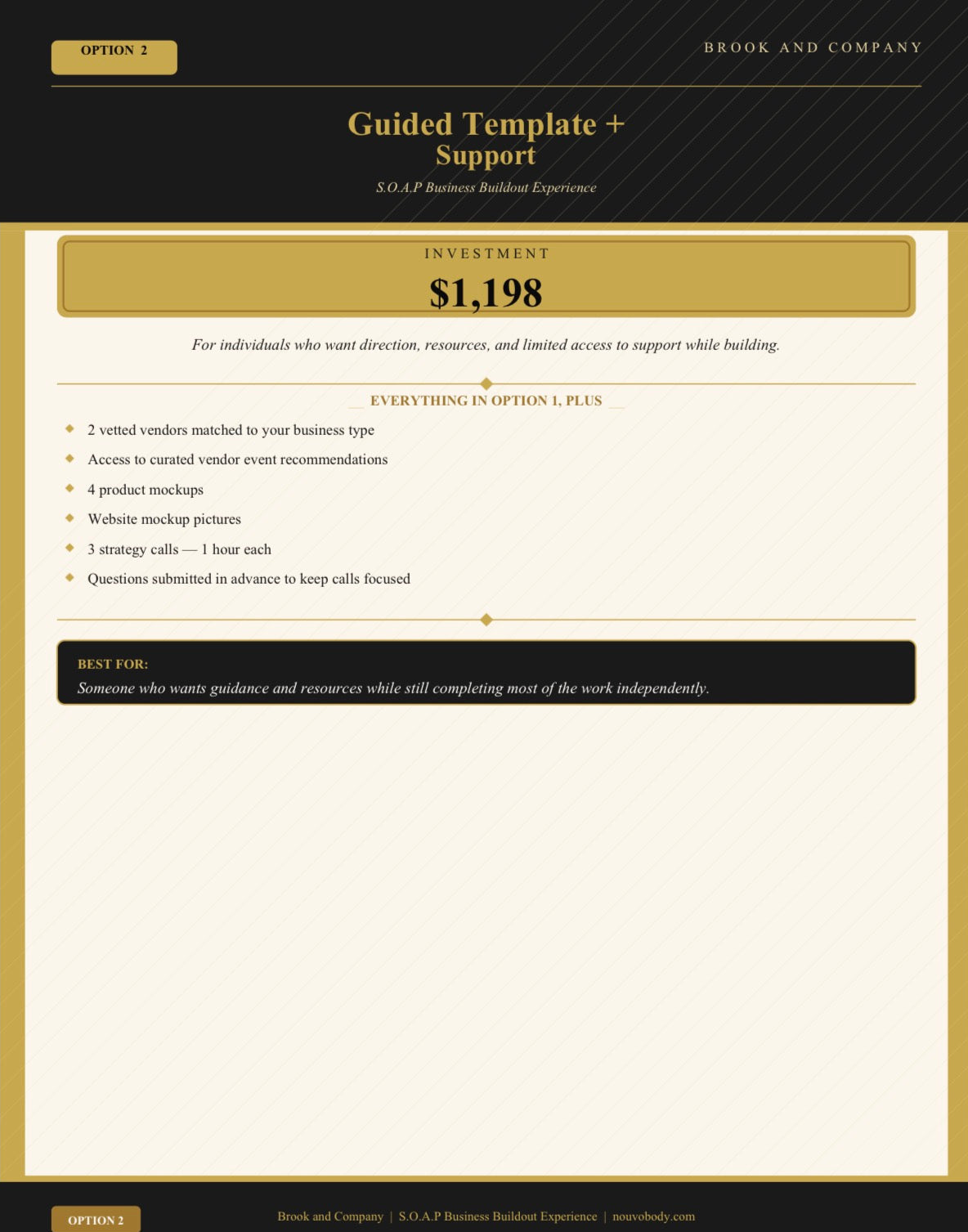 Guided Template + Support