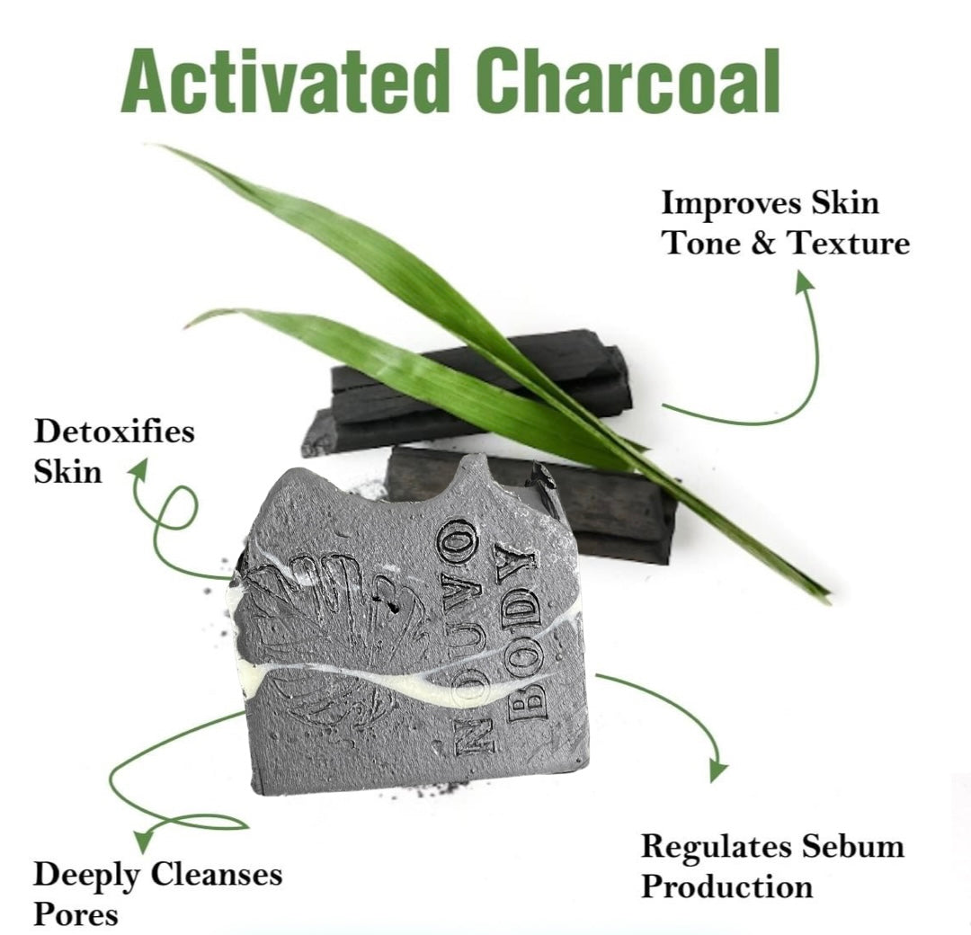 Activated charcoal Detox Bar Soap — 2 thick Bars