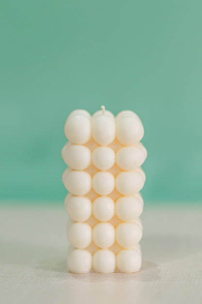 Tall White Bubble Candle