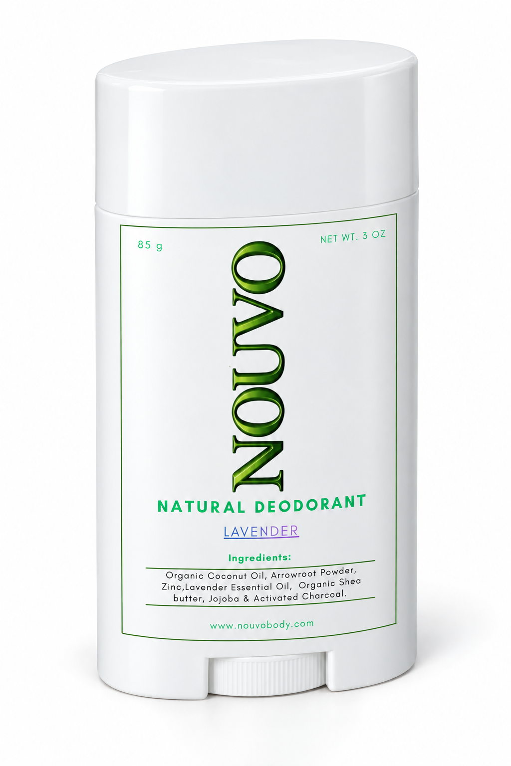 Nouvo Natural Deodorant - Free from aluminum, baking soda, talc, and GMOs