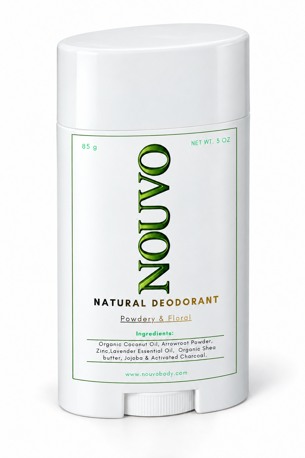Nouvo Natural Deodorant - Free from aluminum, baking soda, talc, and GMOs