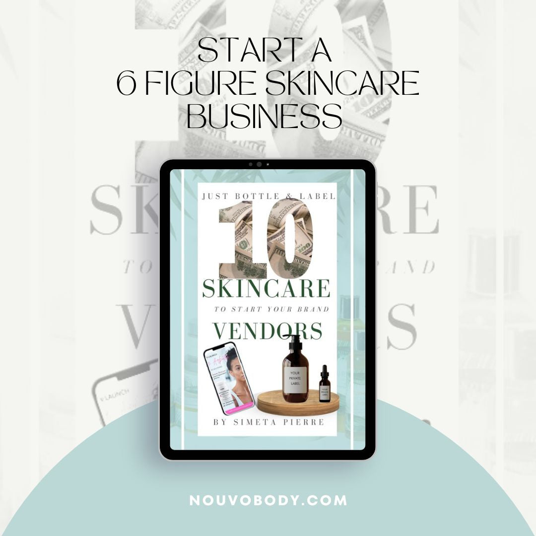 Ebook Vendor List: 10 Vendors + bonus vendors to launch your skincare business