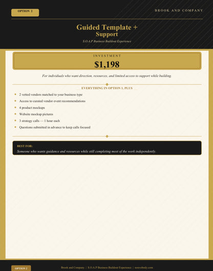 Guided Template + Support