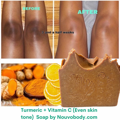 Turmeric + Vitamin C (Even skin tone)  Soap - - 2 thick Bars